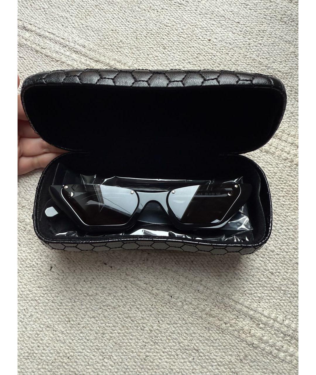 PHILIPP PLEIN Черные пластиковые солнцезащитные очки, фото 4