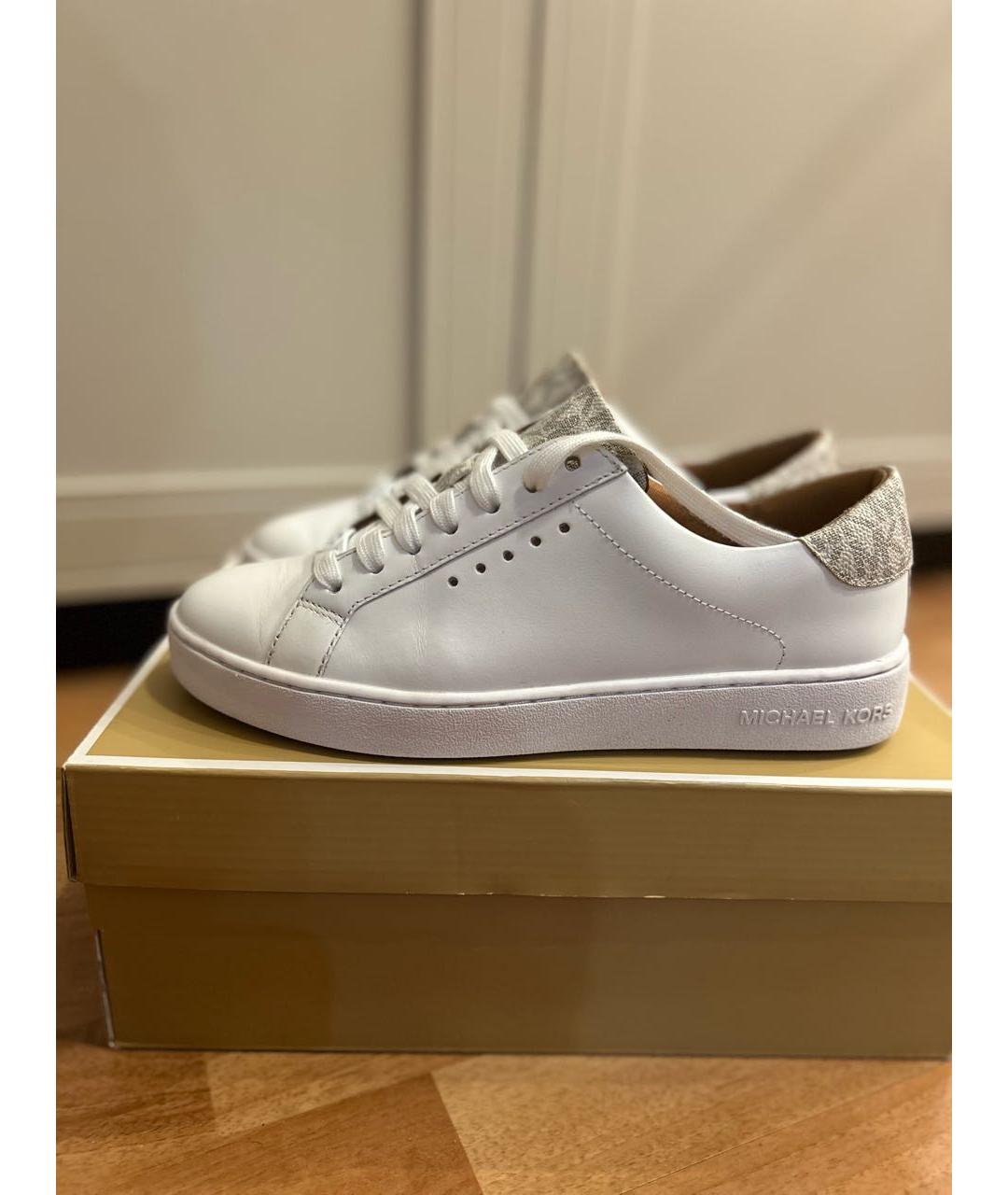 MICHAEL KORS Белые кожаные кеды, фото 5