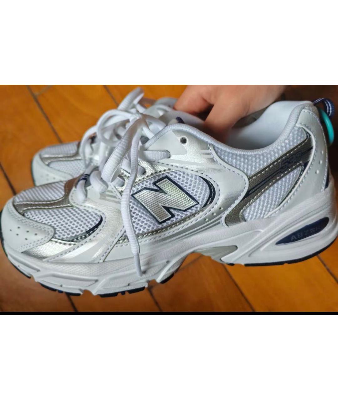 NEW BALANCE Белые текстильные кроссовки, фото 3