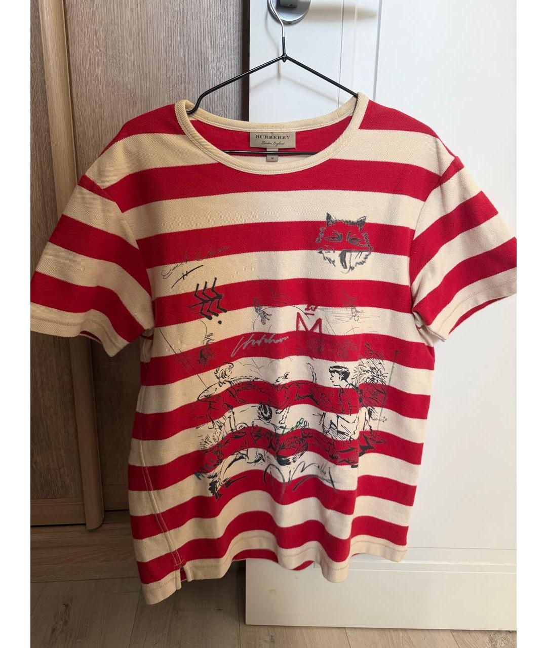 BURBERRY Красная хлопковая майка, фото 4