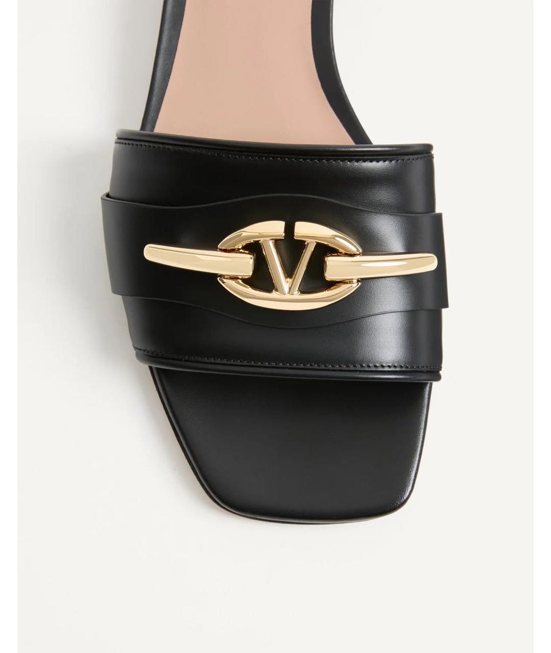 VALENTINO Черные кожаные мюли, фото 4