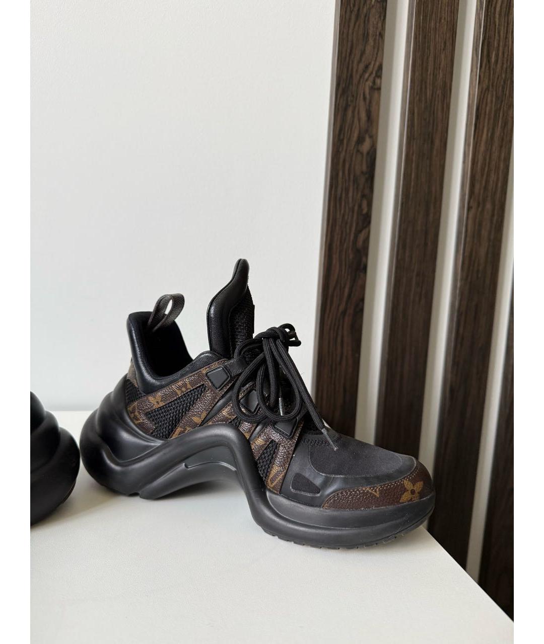 LOUIS VUITTON Черные кожаные кроссовки, фото 6