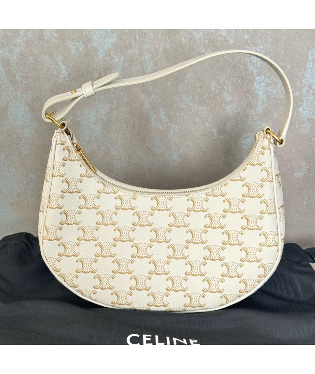 CELINE Бежевая кожаная сумка тоут, фото 8