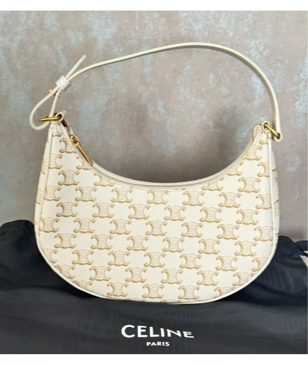 CELINE Бежевая кожаная сумка тоут, фото 9