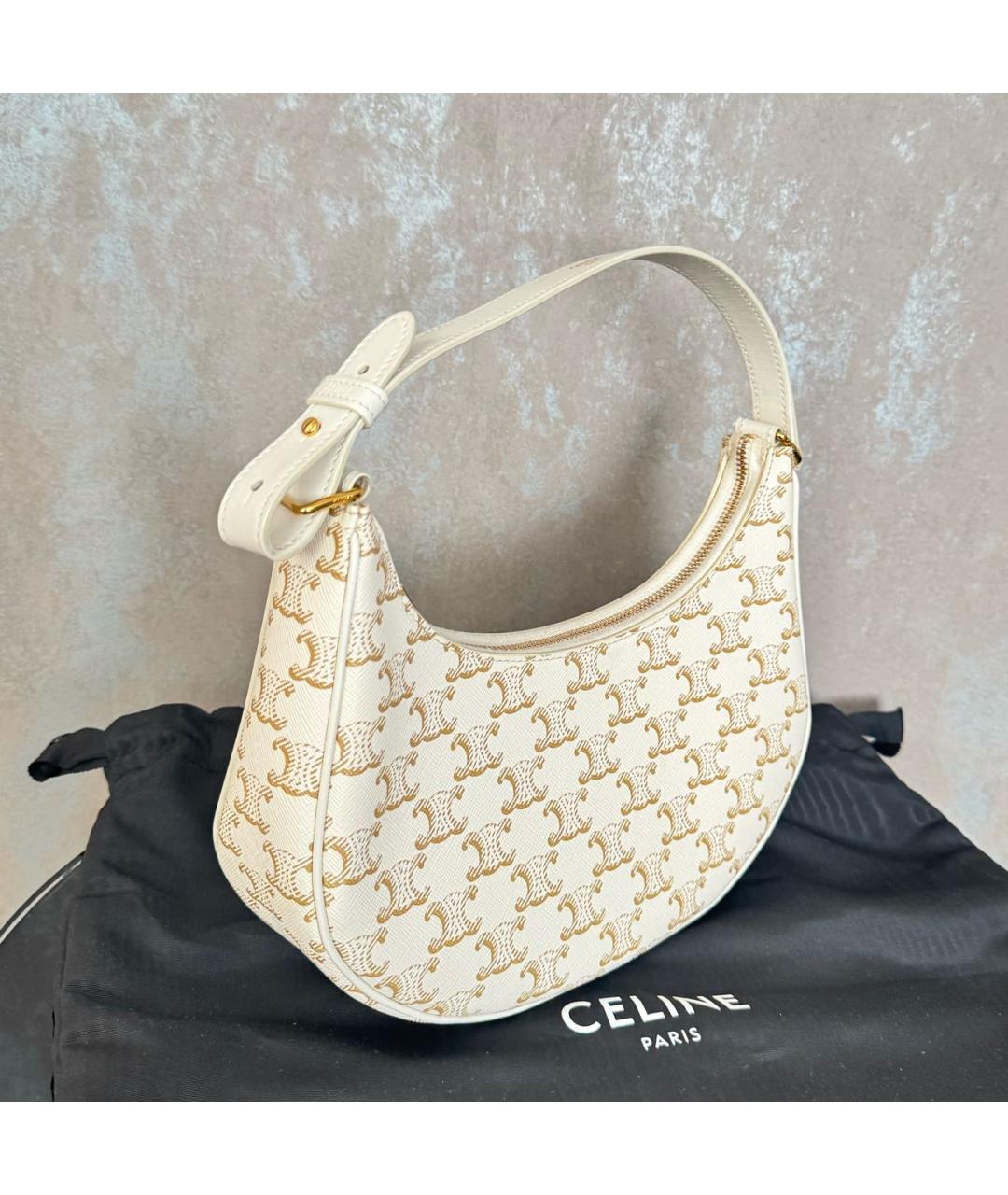 CELINE Бежевая кожаная сумка тоут, фото 2