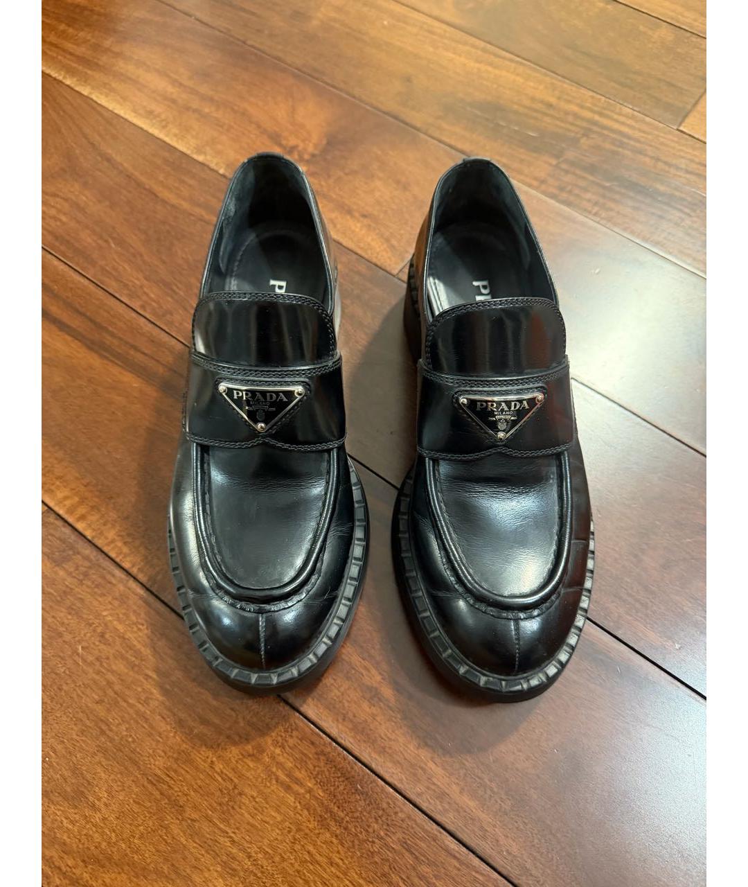 PRADA Черные кожаные лоферы, фото 2