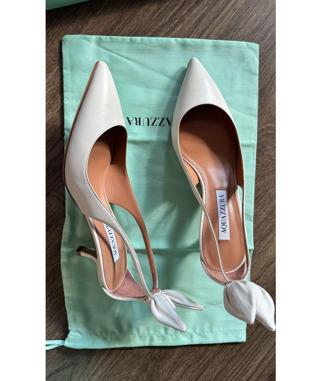 AQUAZZURA Белые кожаные туфли, фото 3