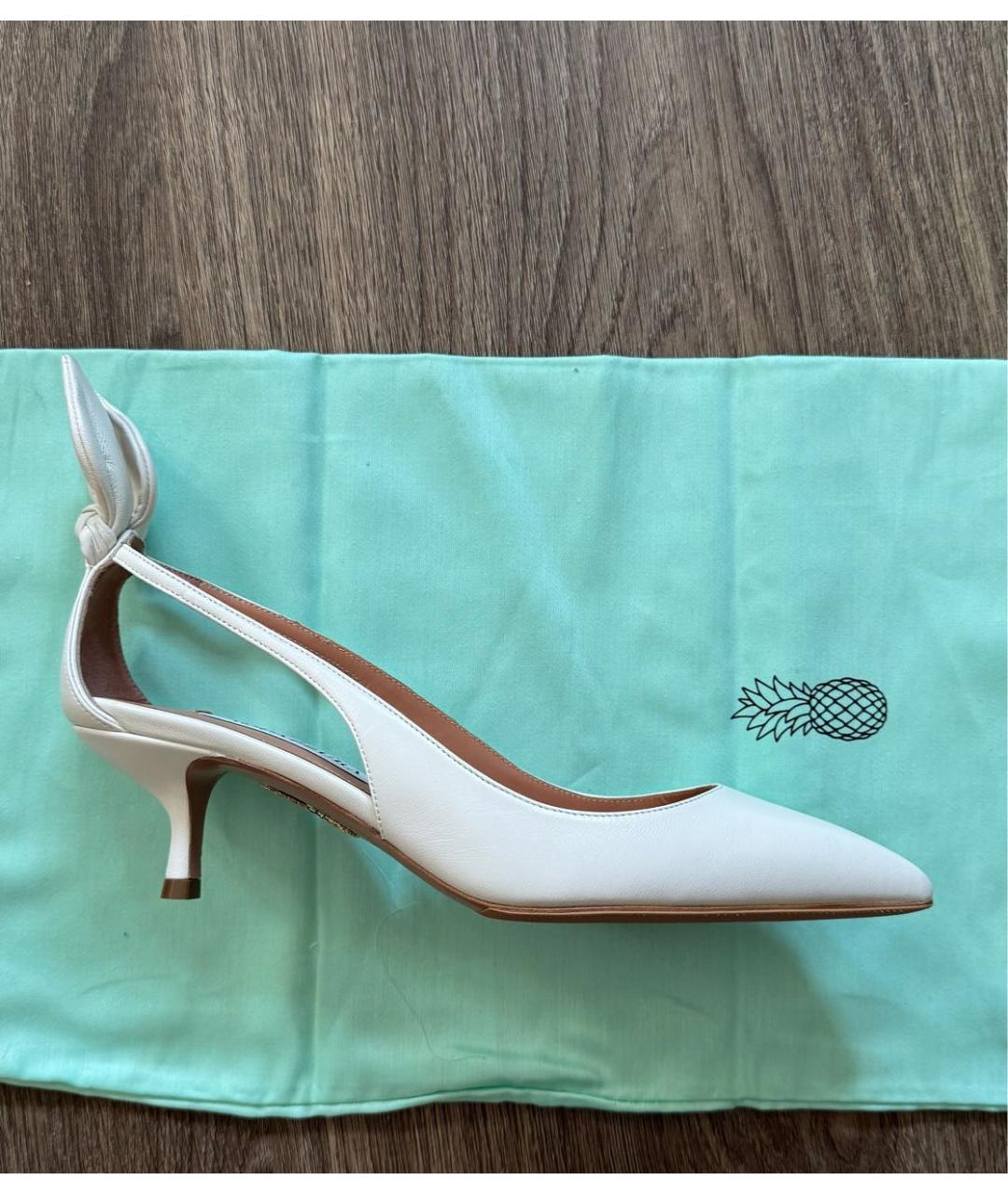 AQUAZZURA Белые кожаные туфли, фото 7