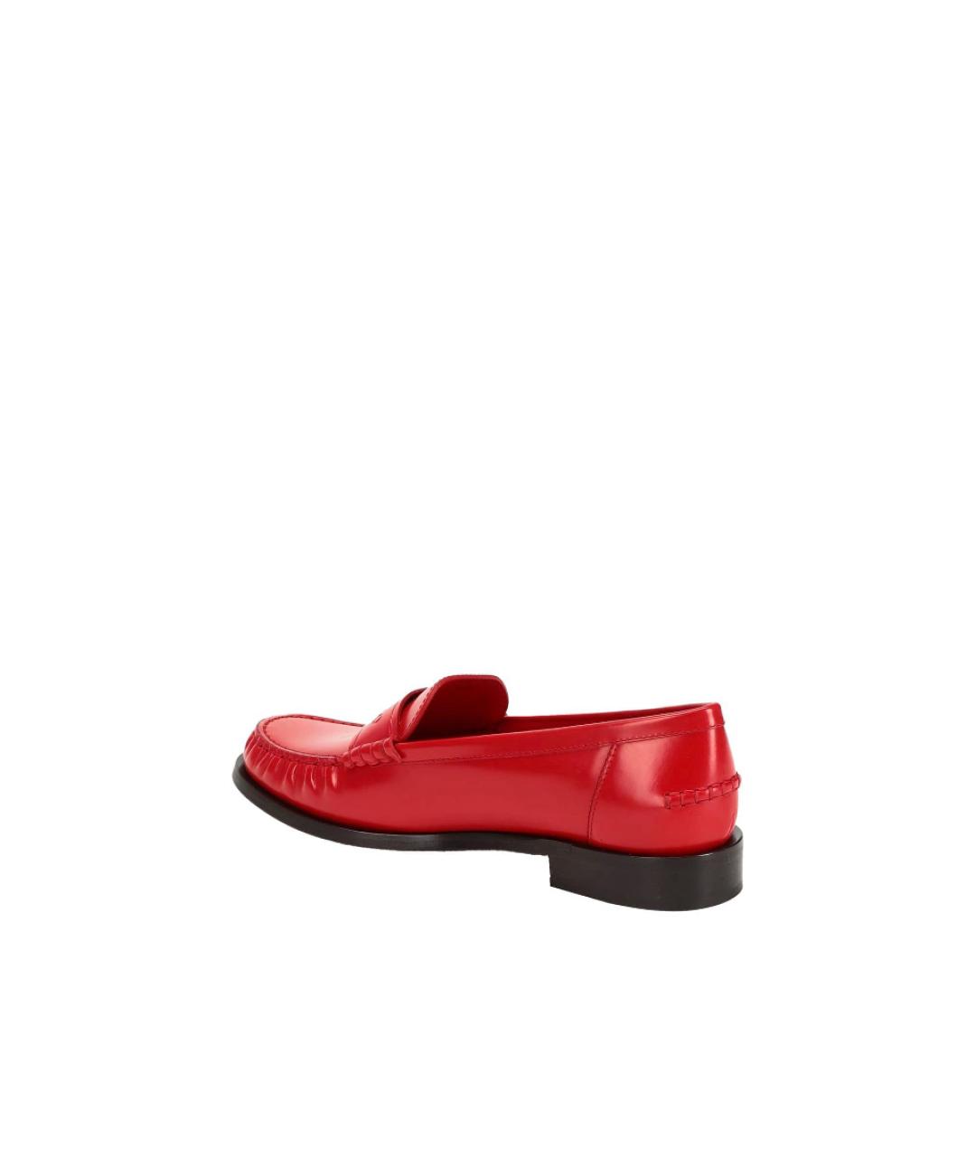 FERRAGAMO Красные кожаные лоферы, фото 3