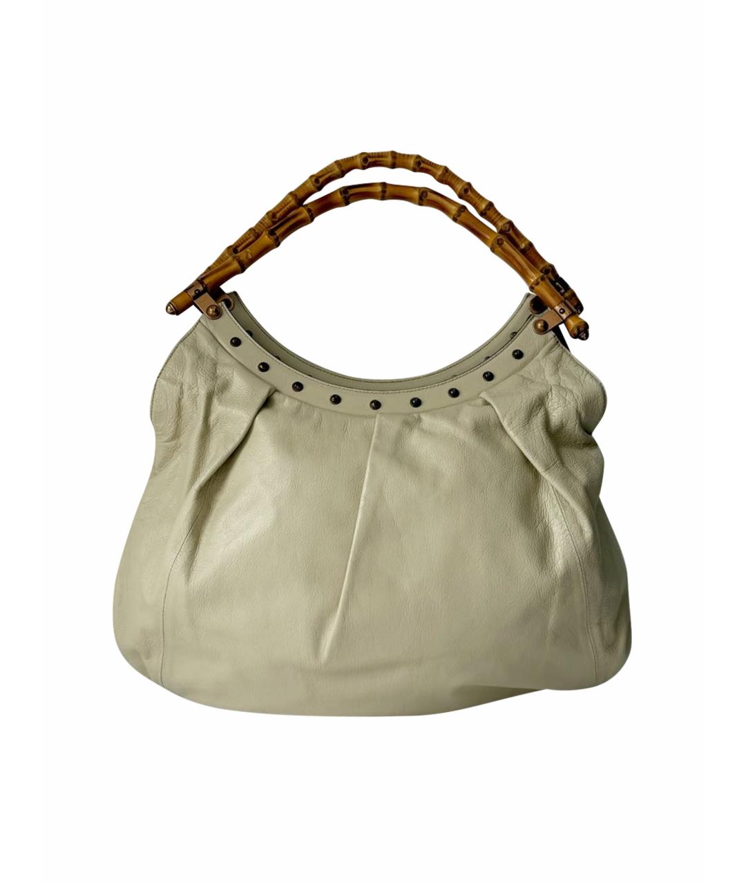 GUCCI Бежевая кожаная сумка через плечо, фото 1
