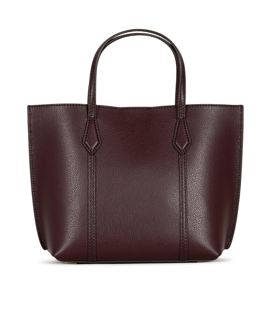 TORY BURCH Бордовая кожаная сумка тоут, фото 3