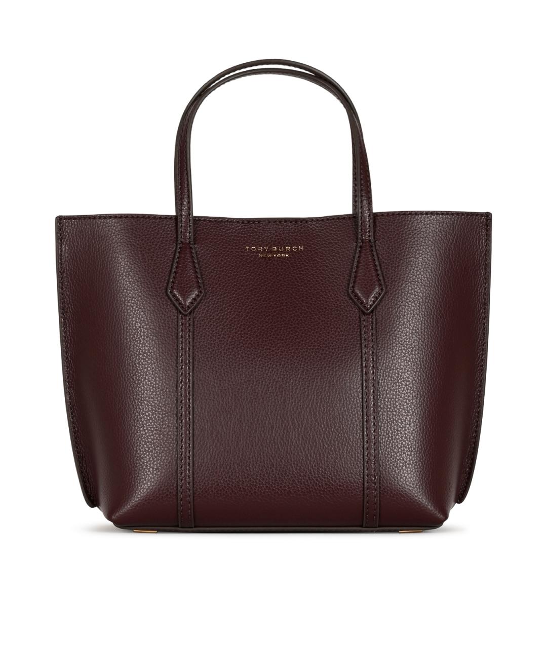 TORY BURCH Бордовая кожаная сумка тоут, фото 1