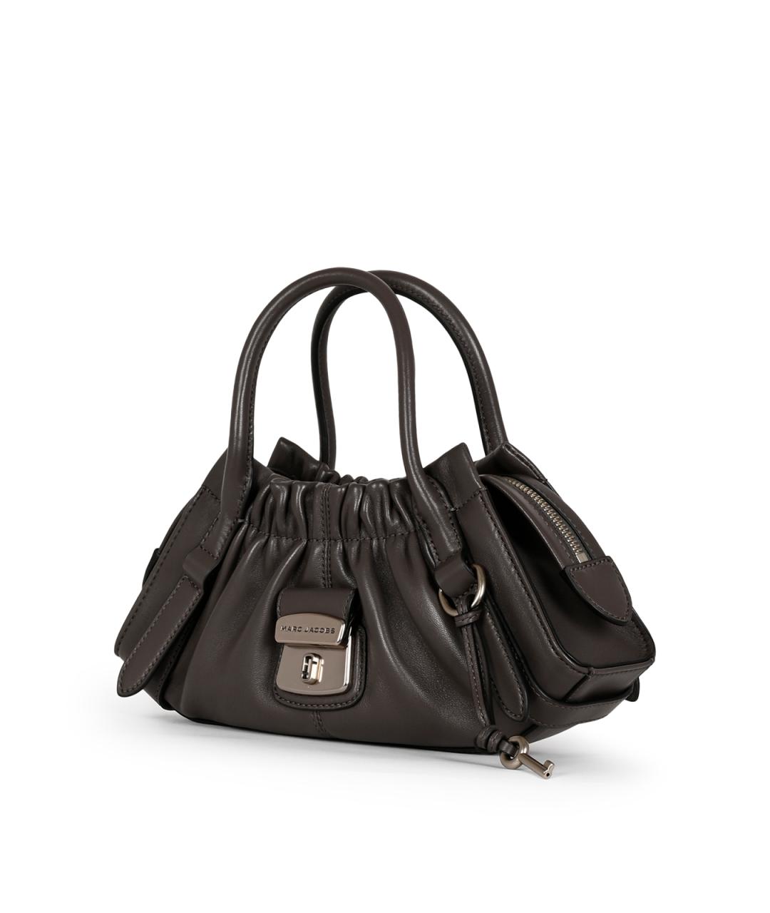 MARC JACOBS Серая кожаная сумка с короткими ручками, фото 2