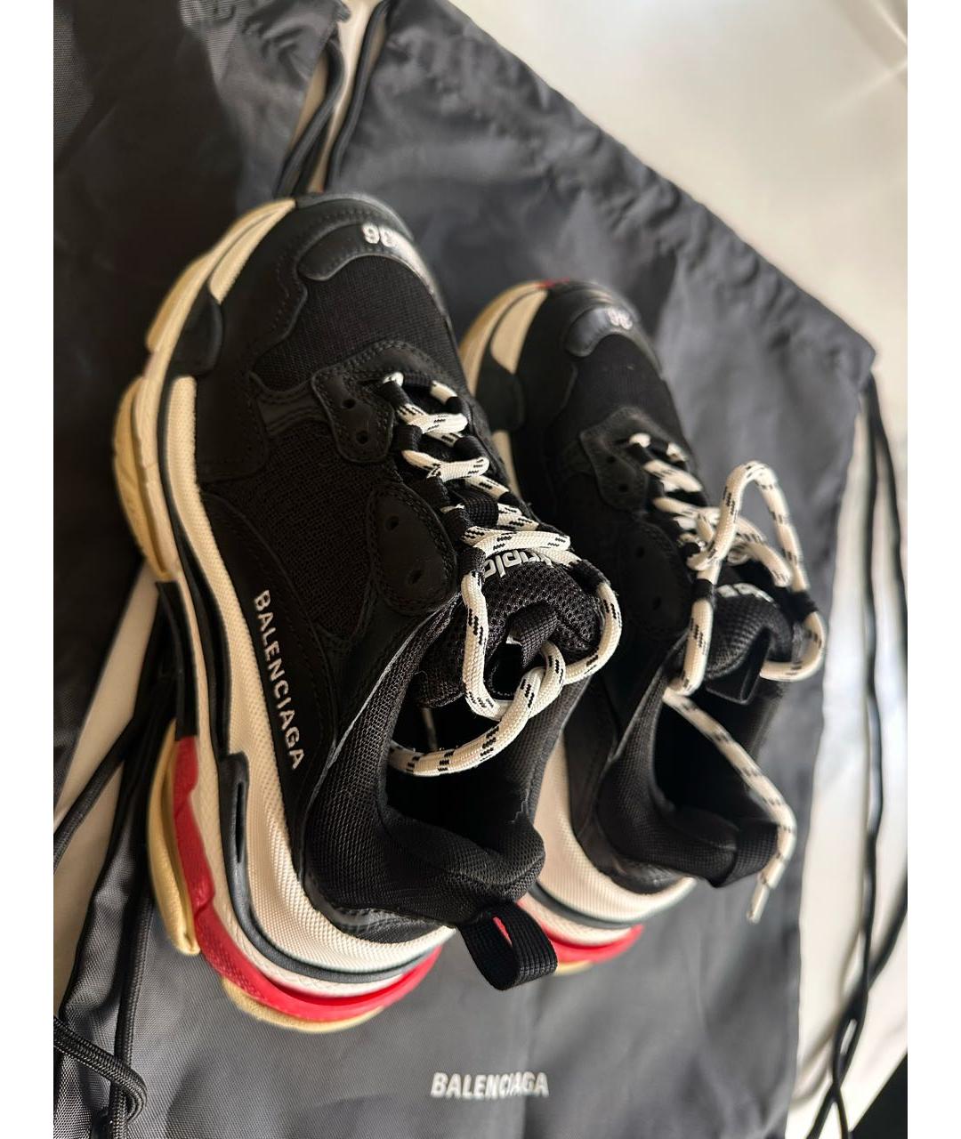BALENCIAGA Черные кожаные кроссовки, фото 2