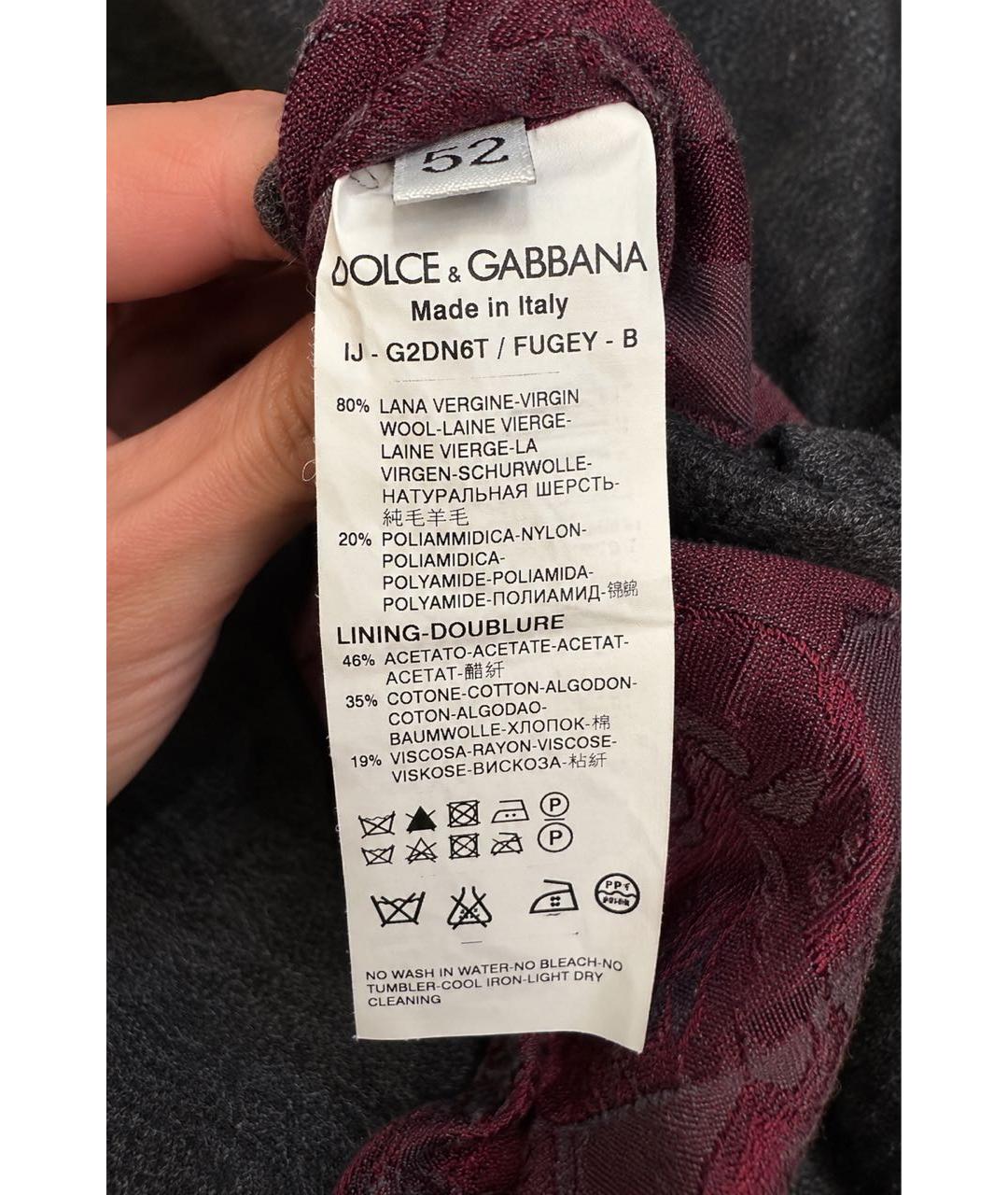 DOLCE&GABBANA Антрацитовый шерстяной пиджак, фото 4
