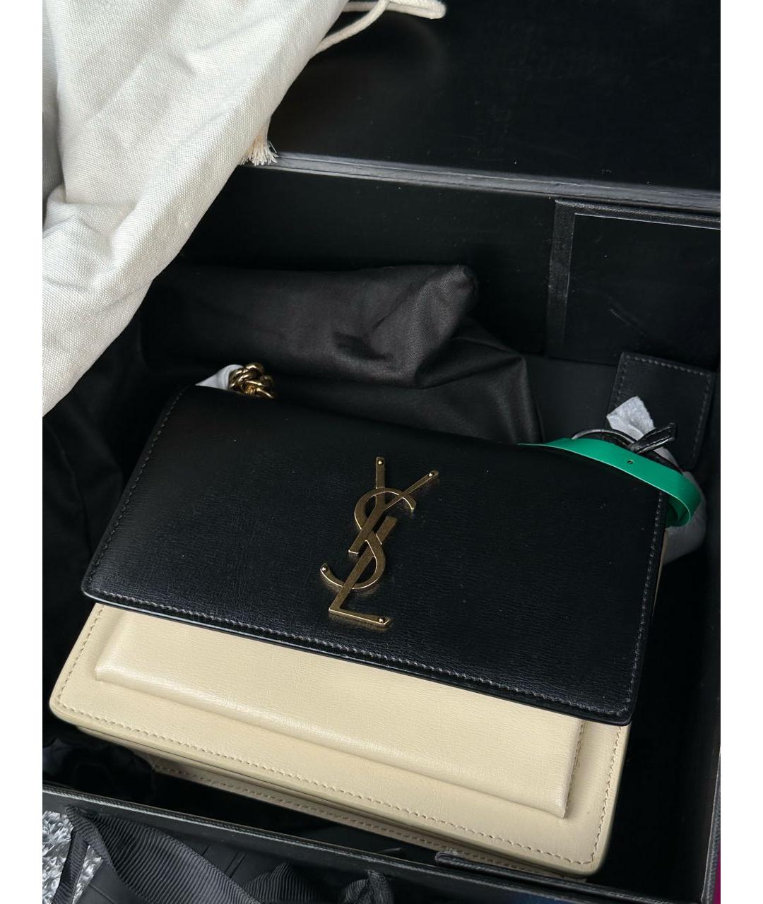 SAINT LAURENT Черная кожаная сумка через плечо, фото 8