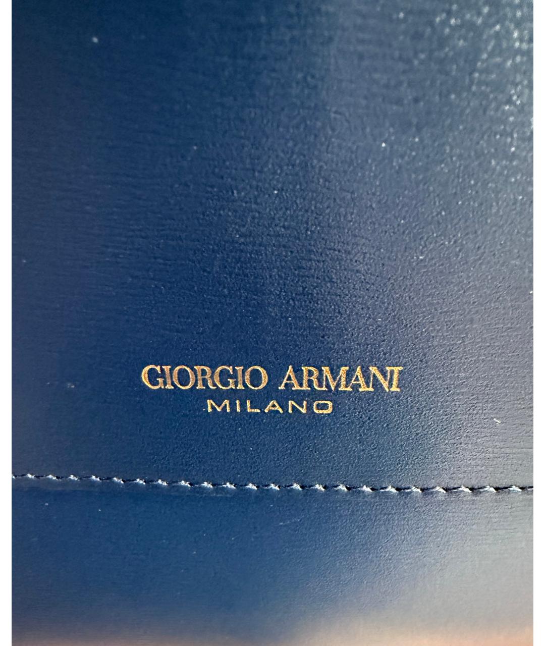 GIORGIO ARMANI Темно-синяя кожаная сумка через плечо, фото 9