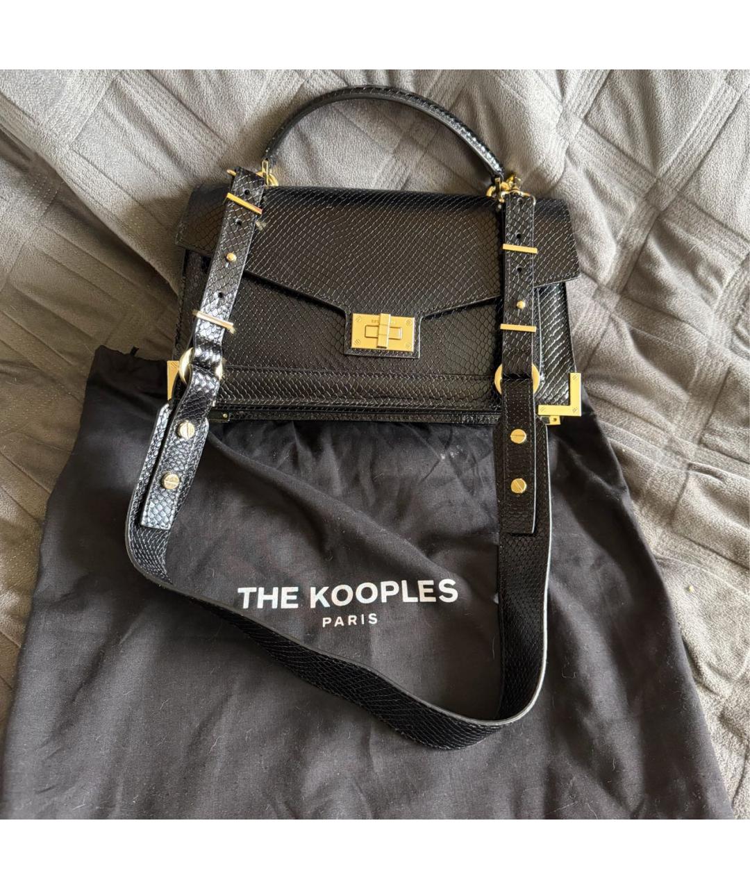 THE KOOPLES Черная кожаная сумка через плечо, фото 5
