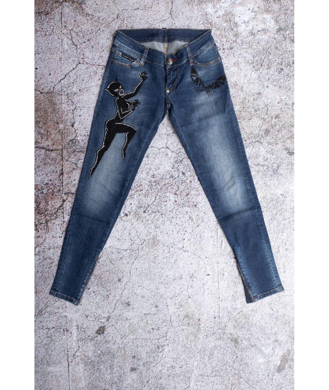 PHILIPP PLEIN Синие хлопковые джинсы слим, фото 10