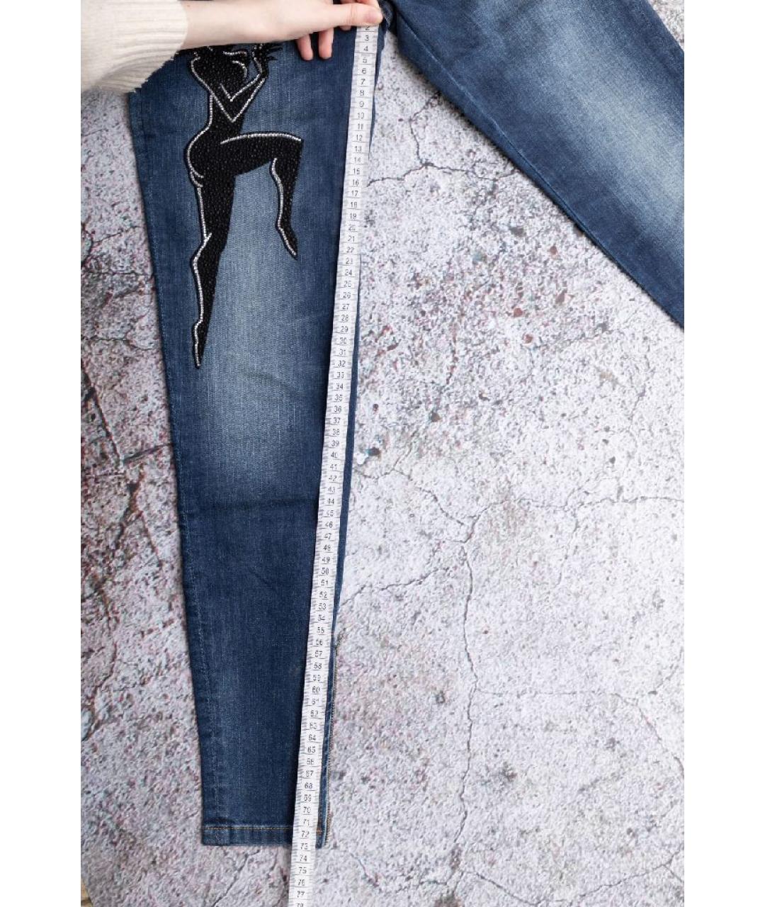 PHILIPP PLEIN Синие хлопковые джинсы слим, фото 7