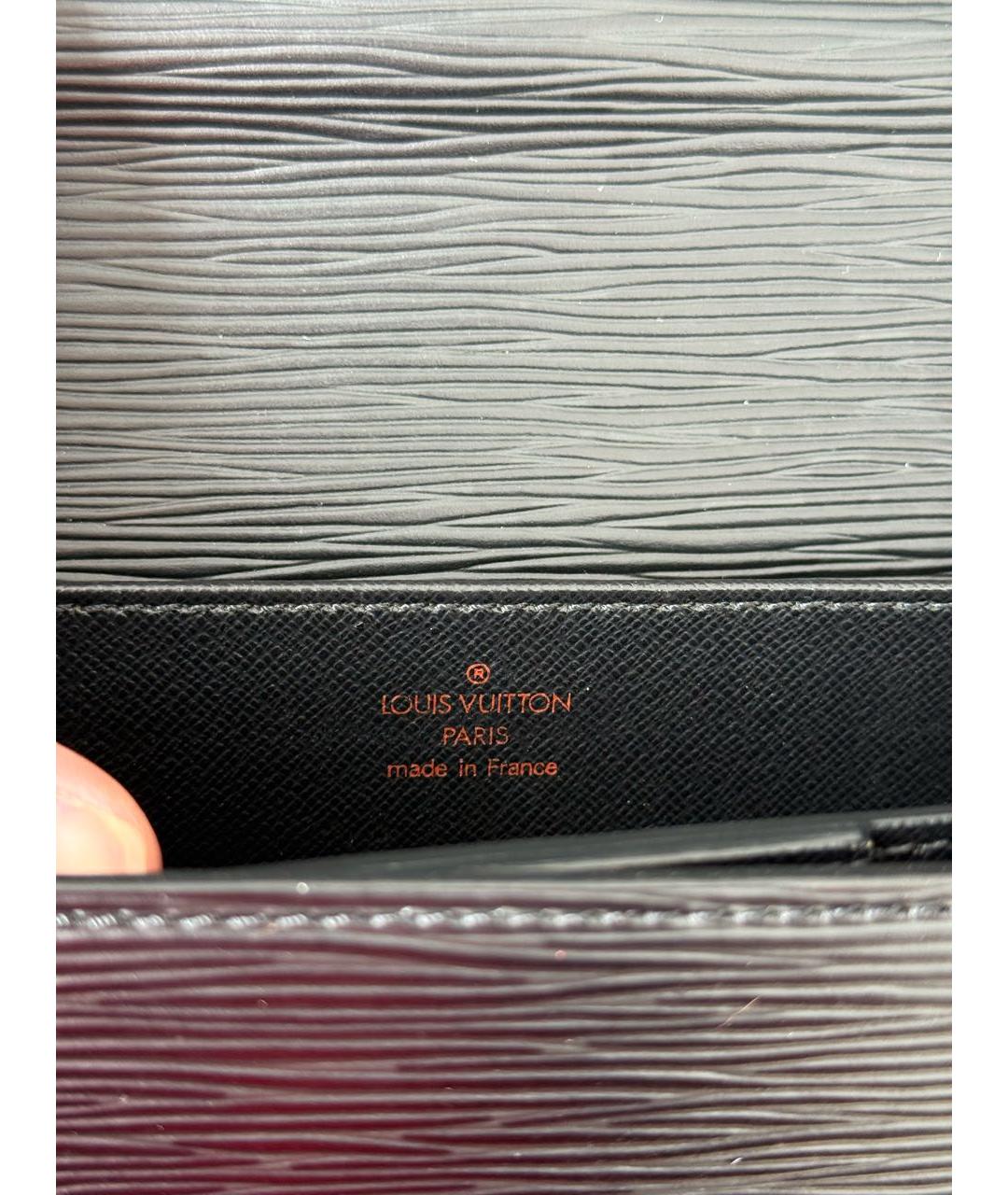 LOUIS VUITTON Черный кожаный портфель, фото 6