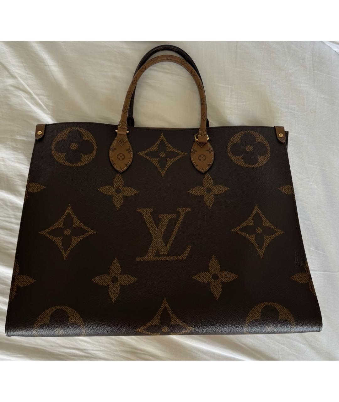 LOUIS VUITTON Коричневая кожаная сумка тоут, фото 2