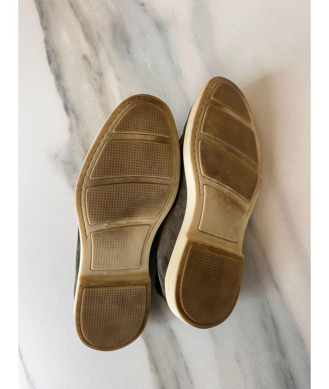 SANTONI Серые нубуковые лоферы, фото 6