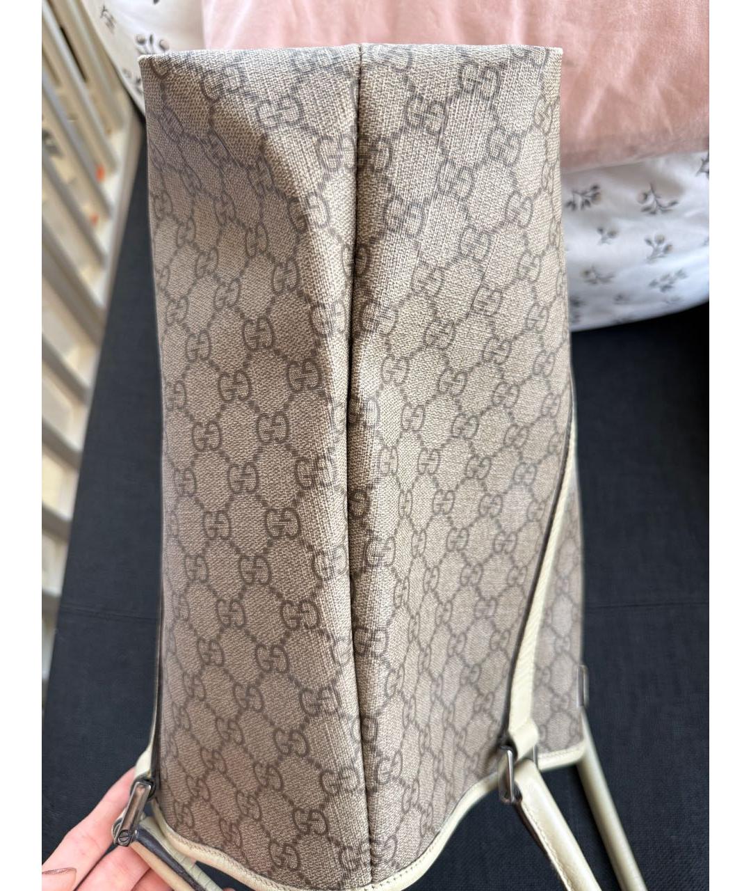 GUCCI Бежевая кожаная сумка с короткими ручками, фото 5