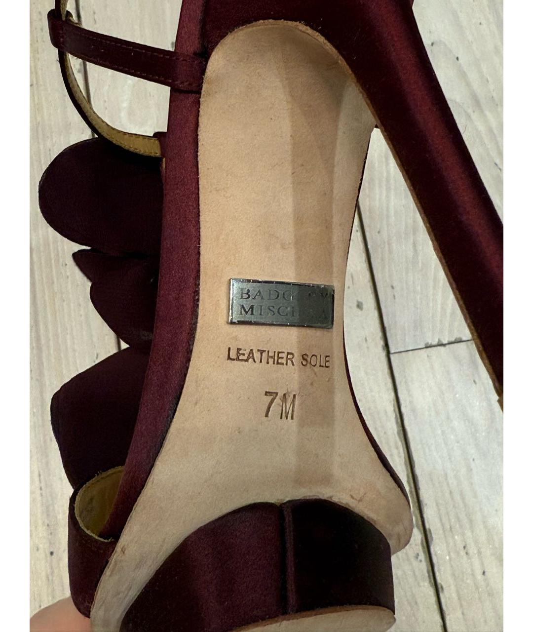 BADGLEY MISCHKA Бордовые синтетические туфли, фото 4