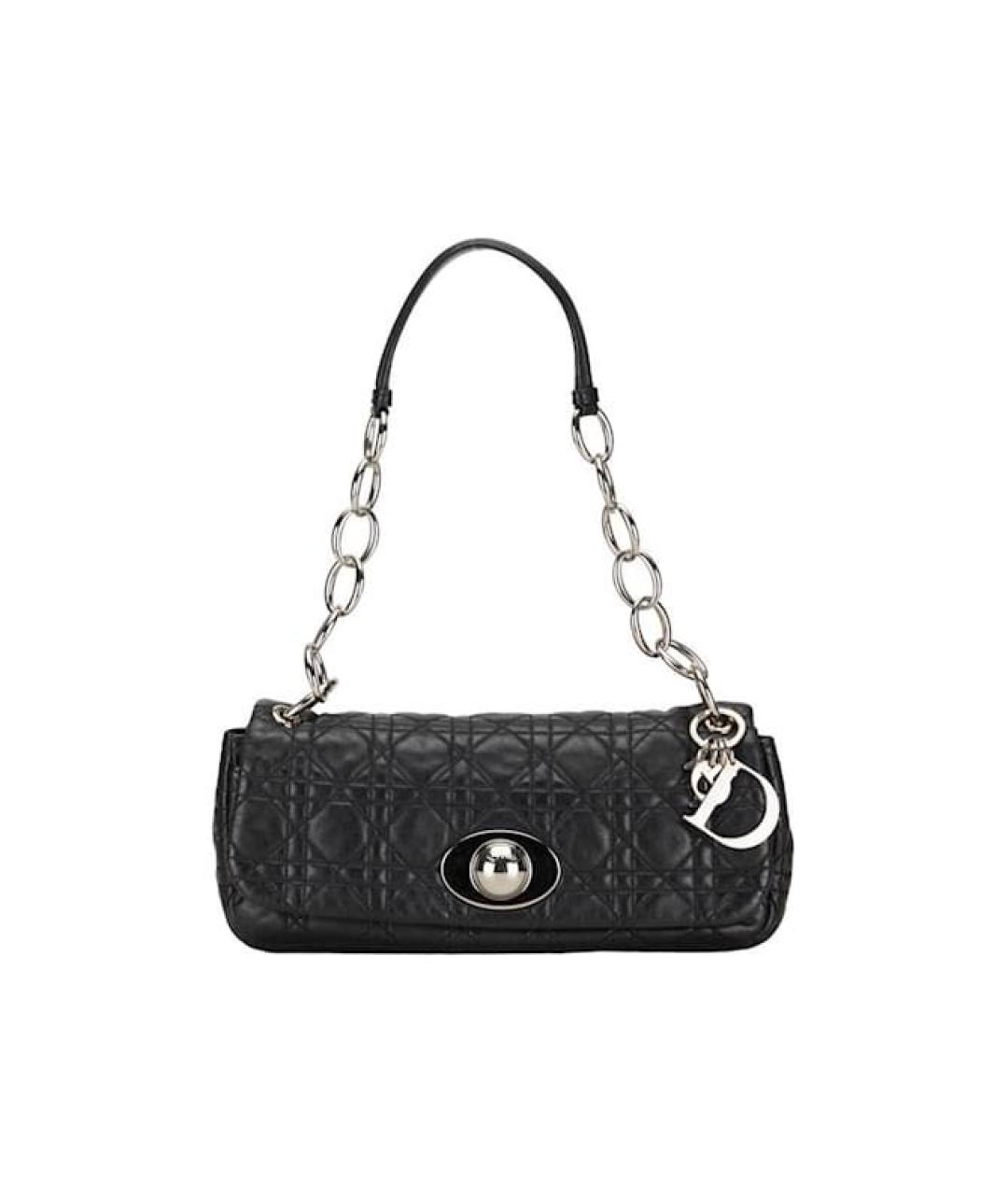 CHRISTIAN DIOR Черная кожаная сумка с короткими ручками, фото 1