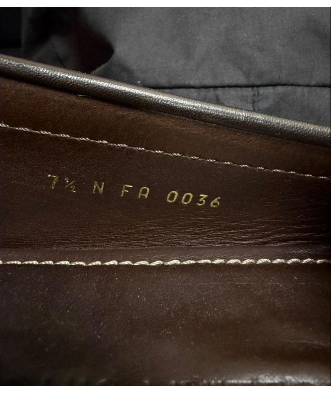 LOUIS VUITTON Коричневые кожаные мокасины, фото 5
