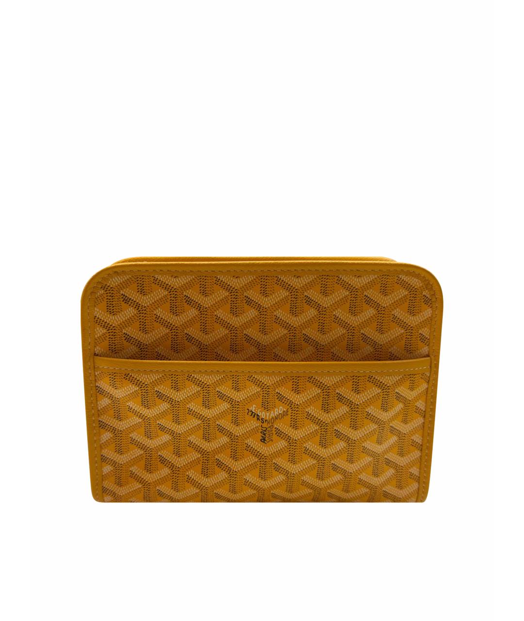 GOYARD Желтая кожаная барсетка, фото 1