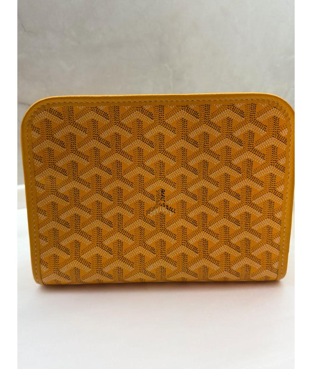 GOYARD Желтая кожаная барсетка, фото 2