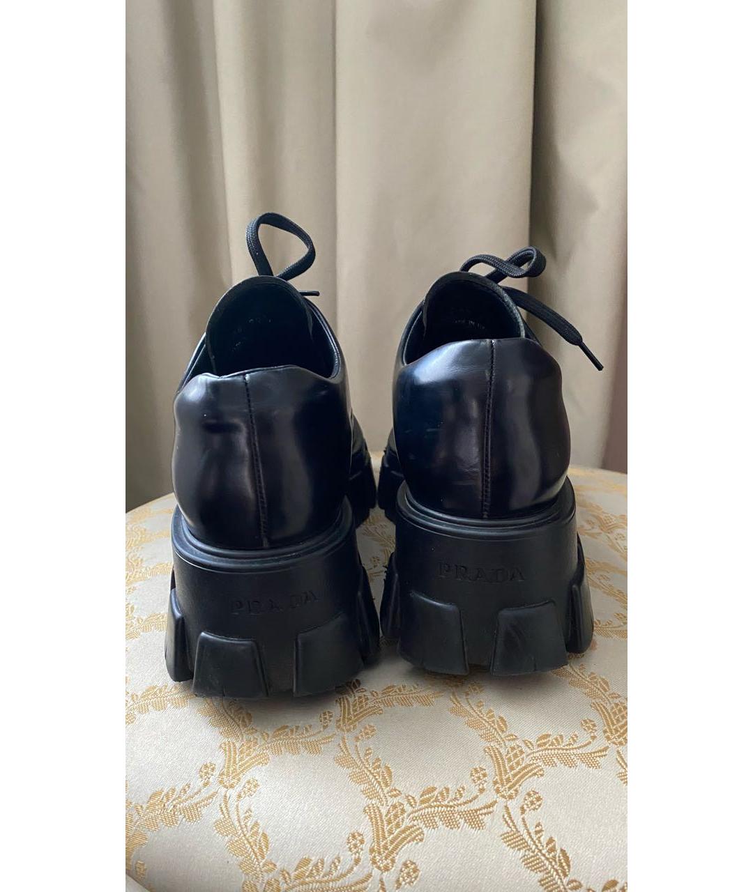 PRADA Черные кожаные ботинки, фото 4