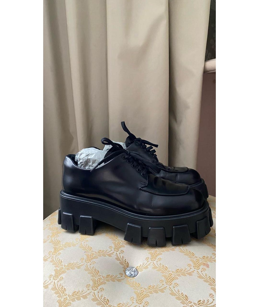 PRADA Черные кожаные ботинки, фото 7