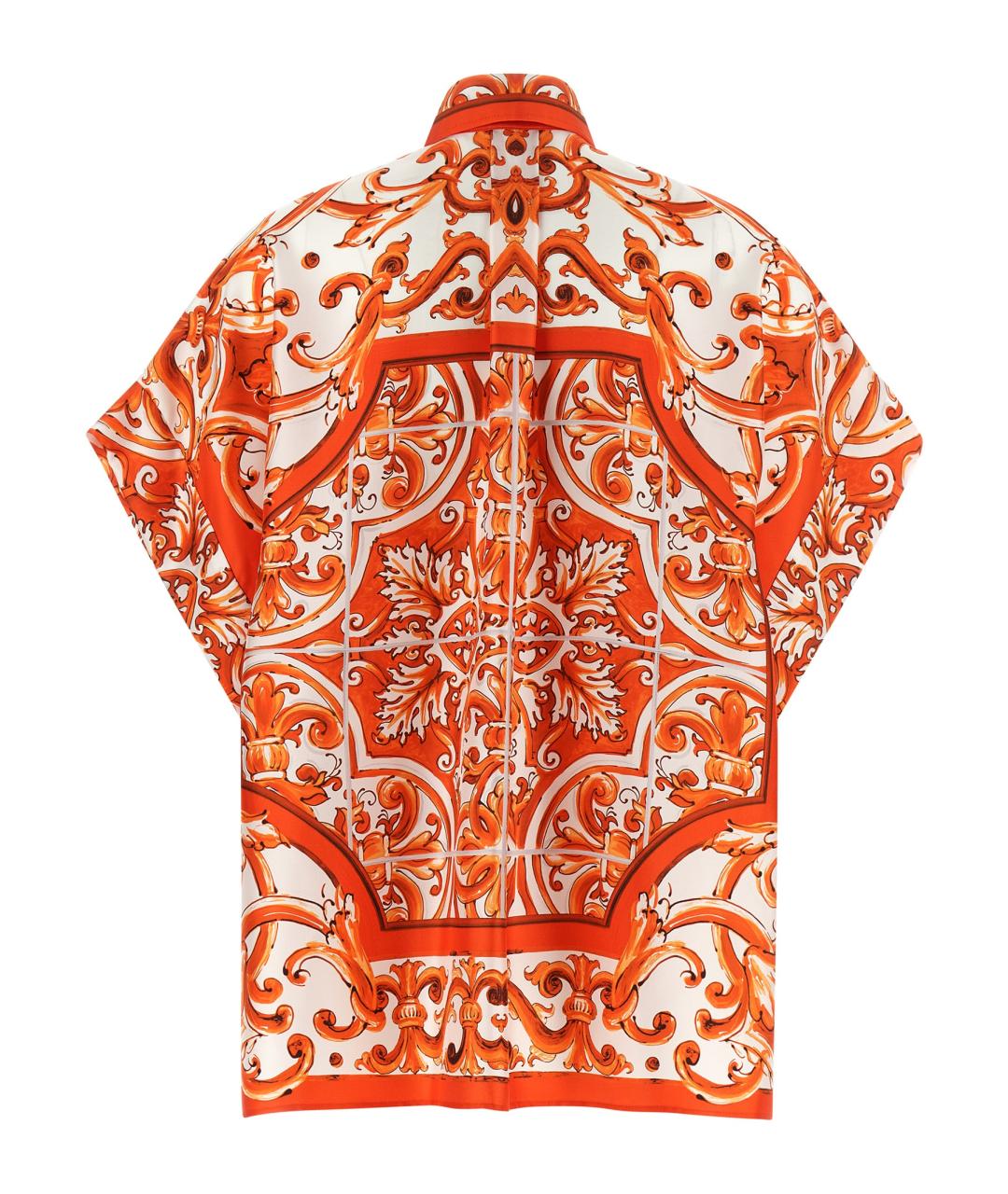 DOLCE&GABBANA Оранжевая шелковая рубашка, фото 2