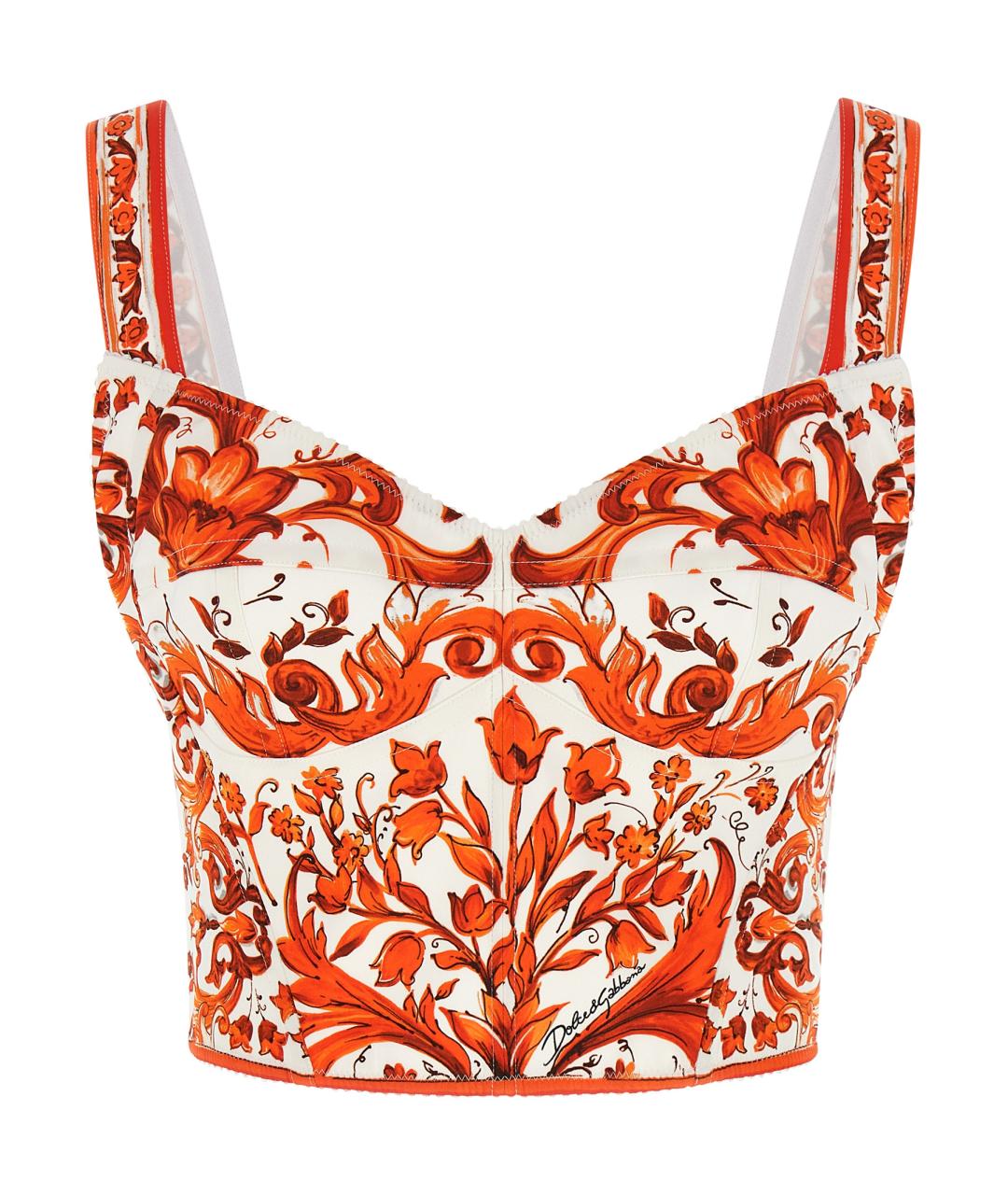 DOLCE&GABBANA Мульти шелковая майка, фото 1