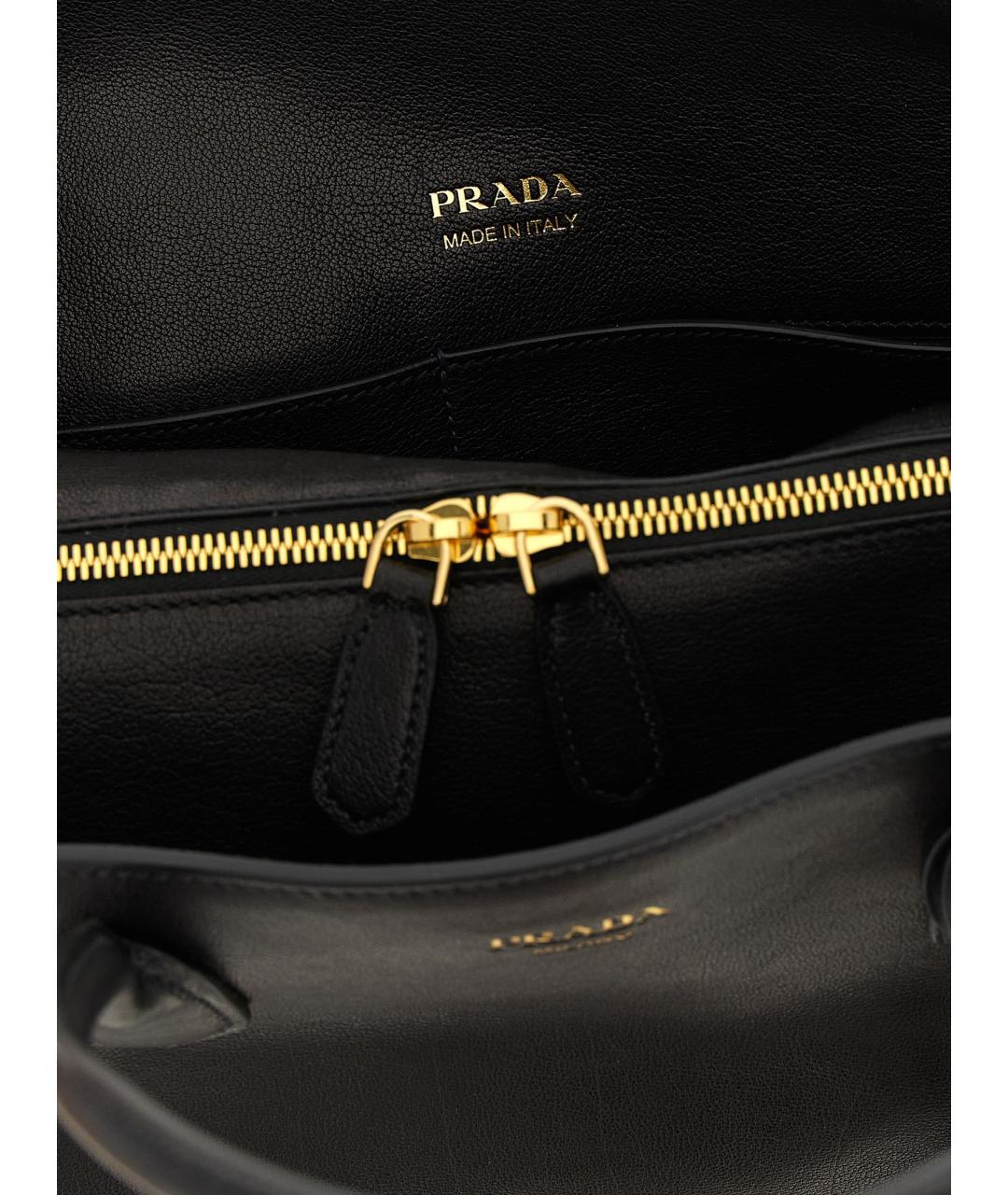PRADA Черная кожаная сумка тоут, фото 4