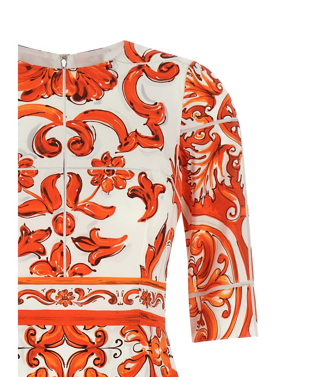 DOLCE&GABBANA Мульти шелковое платье, фото 3