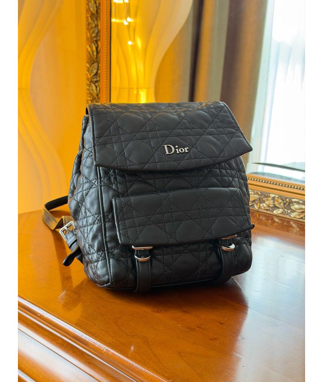 CHRISTIAN DIOR Черный кожаный рюкзак, фото 6