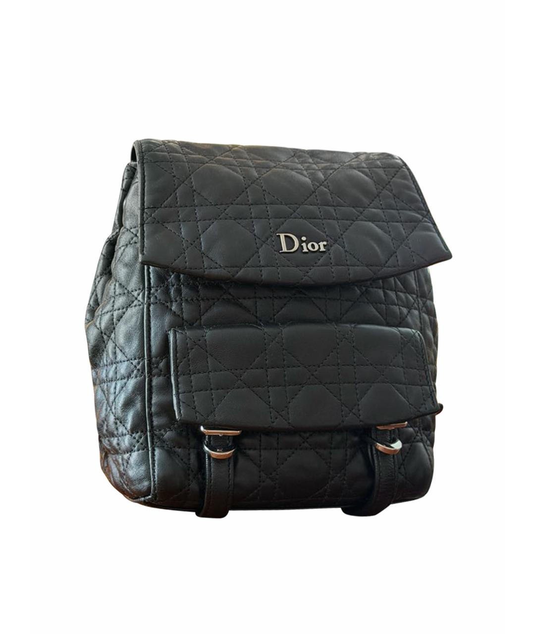 CHRISTIAN DIOR Черный кожаный рюкзак, фото 1