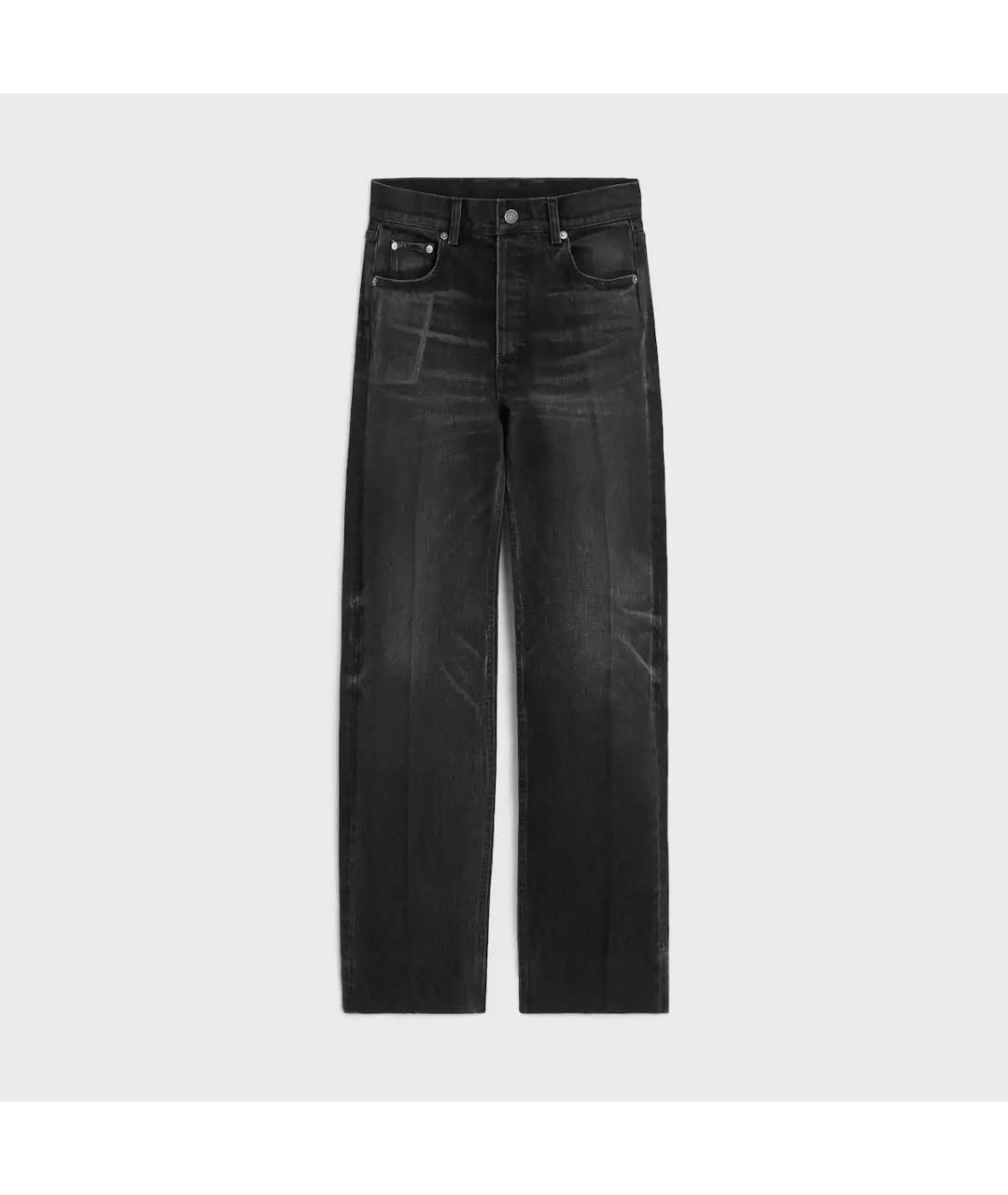 CELINE Черные хлопковые прямые джинсы, фото 5