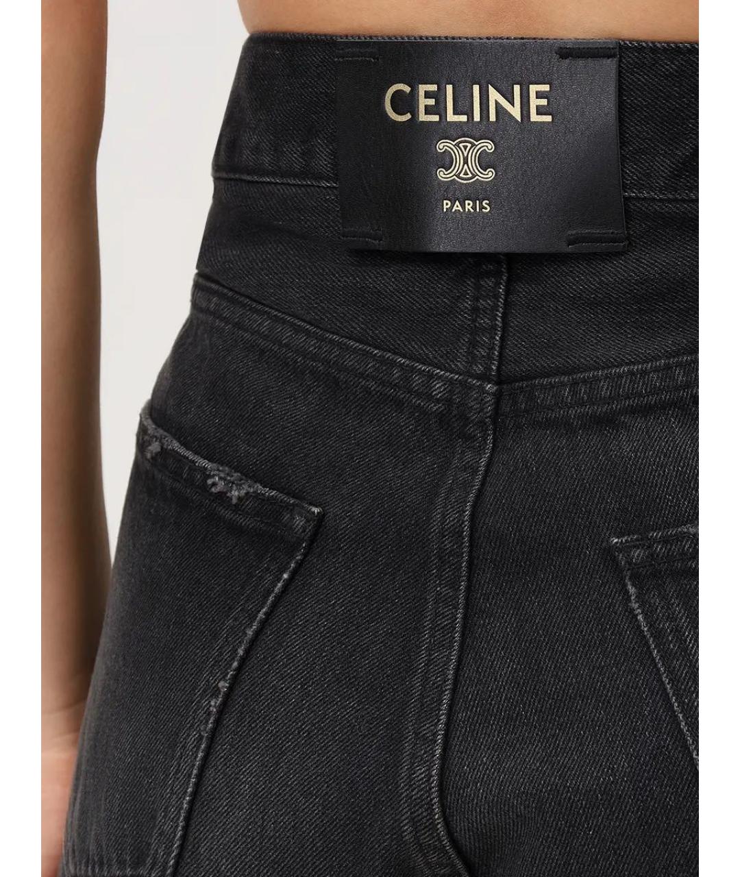 CELINE Черные хлопковые прямые джинсы, фото 3