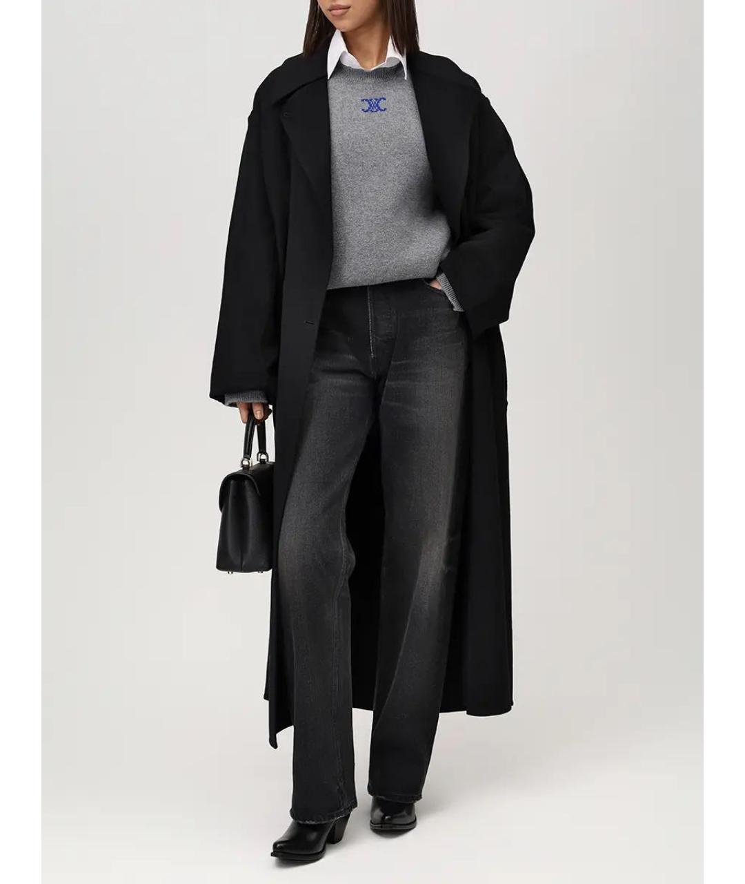 CELINE Черные хлопковые прямые джинсы, фото 2