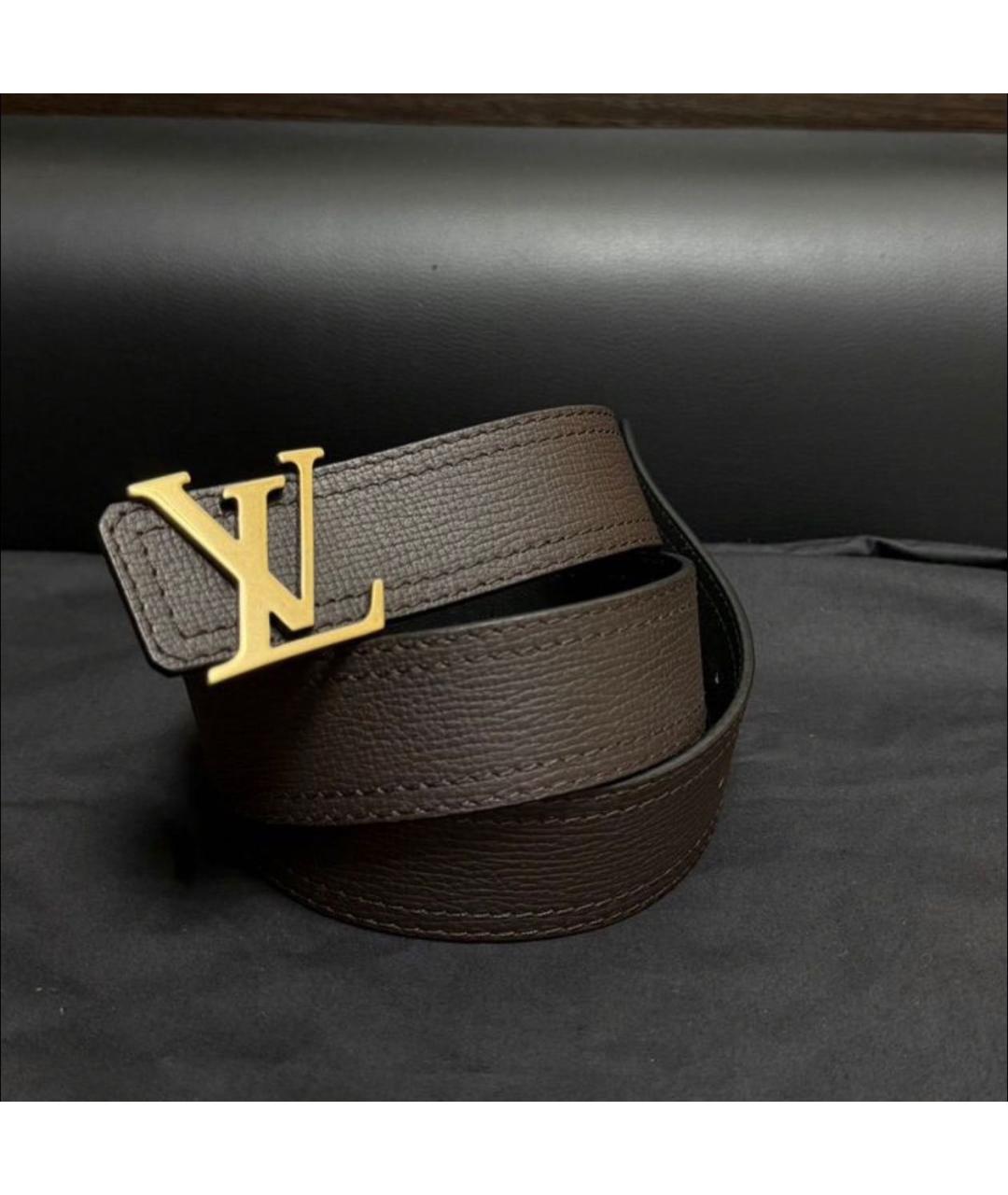 LOUIS VUITTON Коричневый кожаный ремень, фото 2