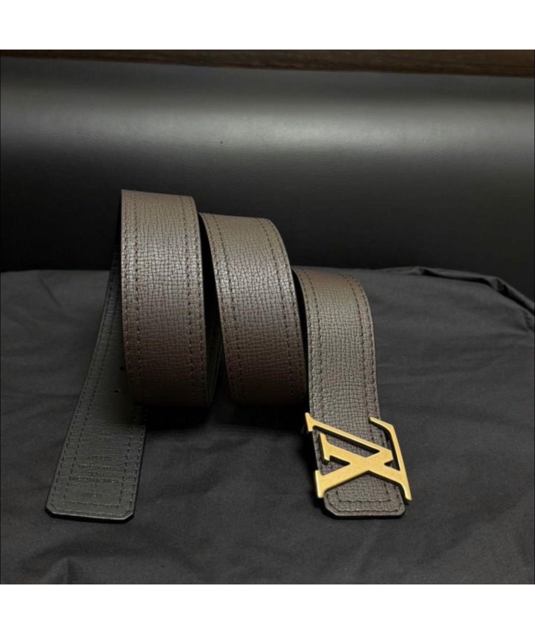 LOUIS VUITTON Коричневый кожаный ремень, фото 7