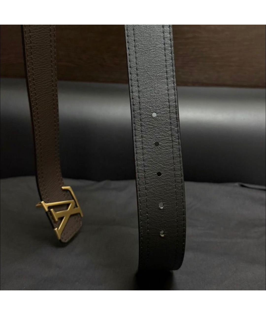 LOUIS VUITTON Коричневый кожаный ремень, фото 4