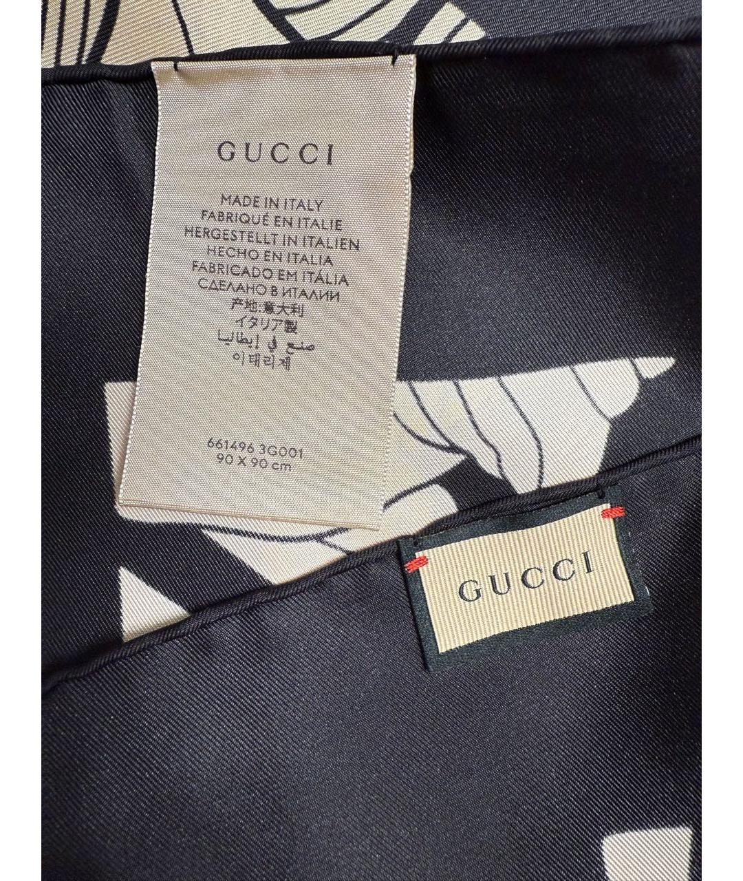 GUCCI Бежевый шелковый платок, фото 2