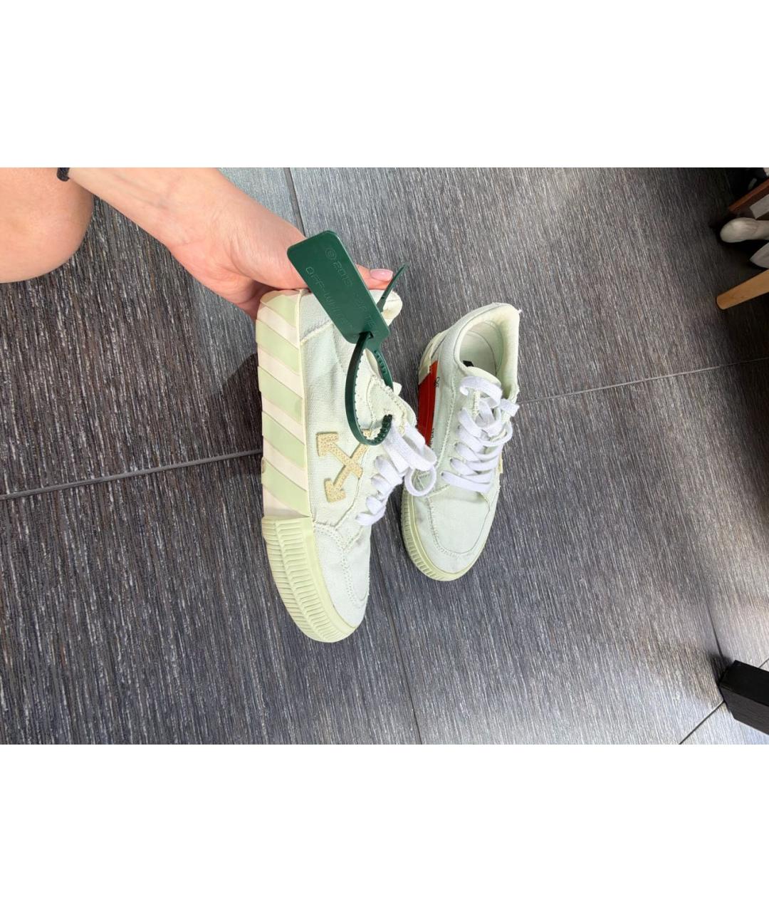 OFF-WHITE Зеленые текстильные кеды, фото 5