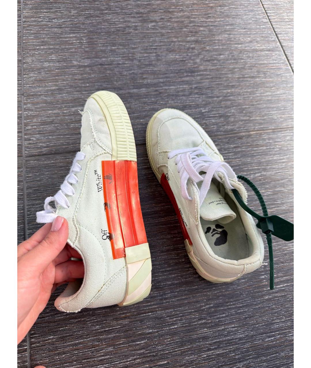 OFF-WHITE Зеленые текстильные кеды, фото 4
